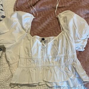 H&M Cream Puff Sleeve Blouse